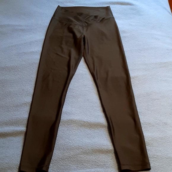 aerie Pants - Aerie Real Me Black Shiny High Waisted Crossover Leggings Medium
